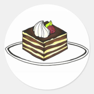 Adesivo Redondo Tiramisu Bakery Plate Raspberry Foodie