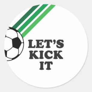 Adesivo Redondo Tiras Verdes de Futebol Vamos Chutar Aniversário