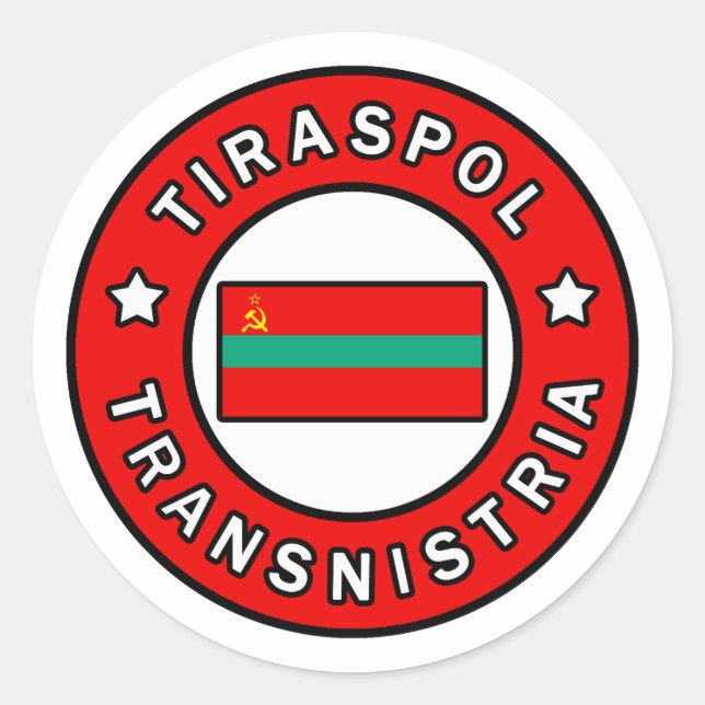 Adesivo Redondo Tiraspol Transnístria (Frente)