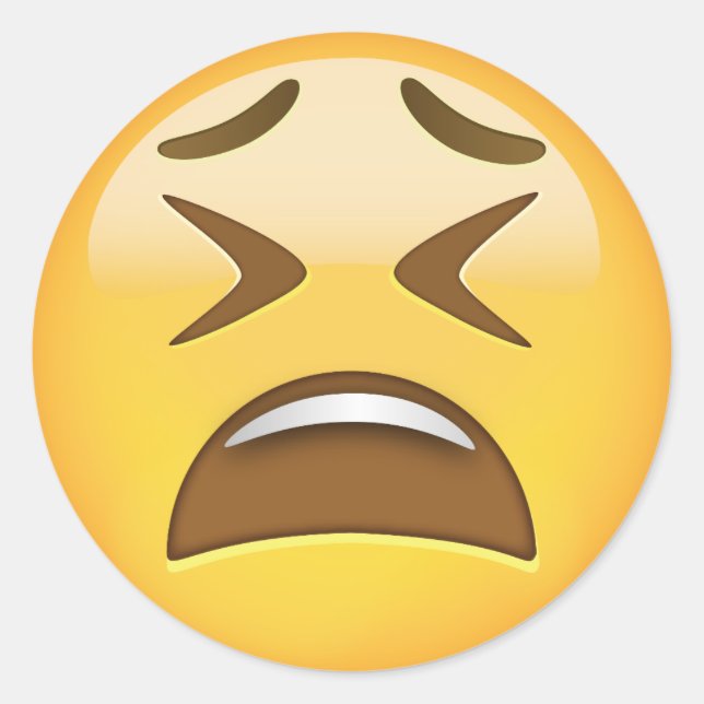 Adesivo Redondo Tired Face Emoji (Frente)