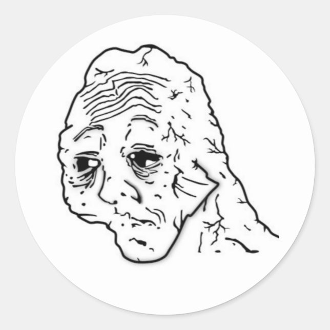 Adesivo Redondo Tired Wojak (Frente)