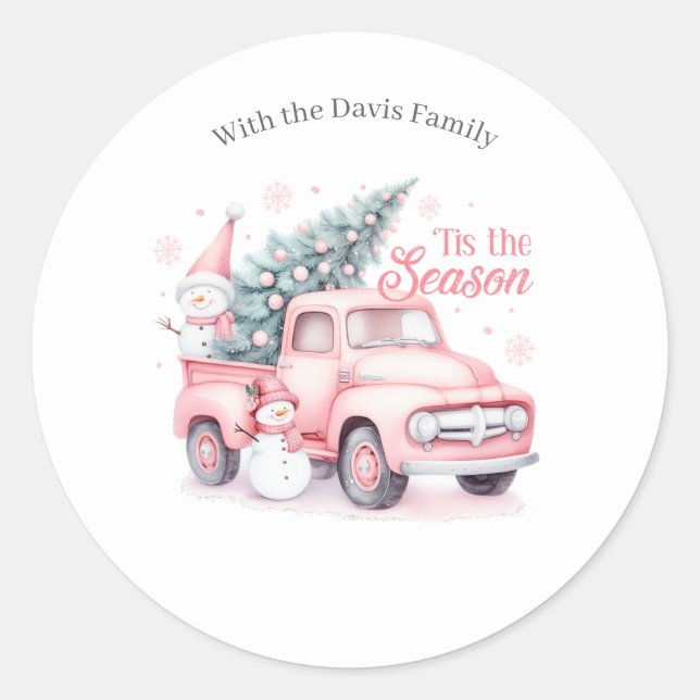 Adesivo Redondo Tis the Season Christmas Round Stickers (Frente)