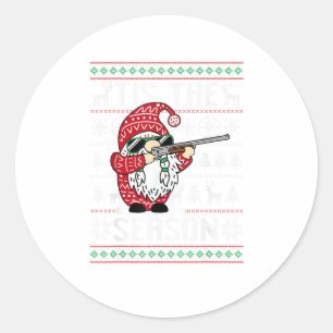 Adesivo Redondo Tis The Season Deer Gnome Reindeer Christmas