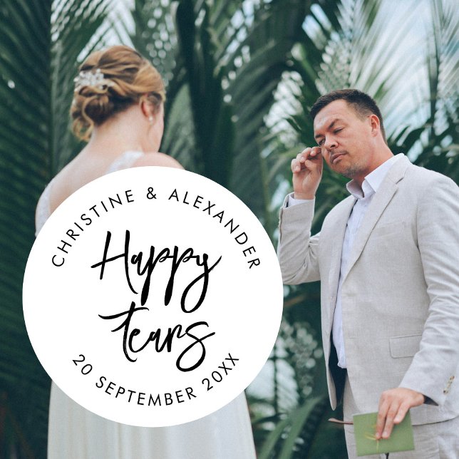 Adesivo Redondo Tissues for Your Happy Tears Wedding Sticker | Min (Criador carregado)