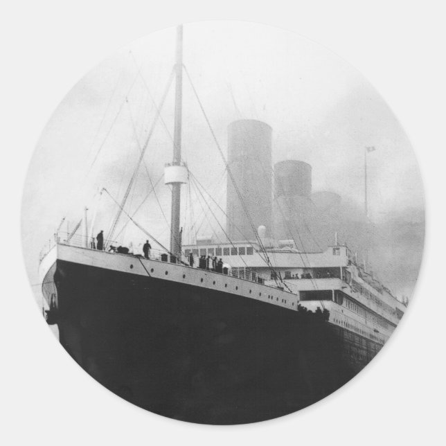 Adesivo Redondo Titânico na doca em Southampton (Frente)