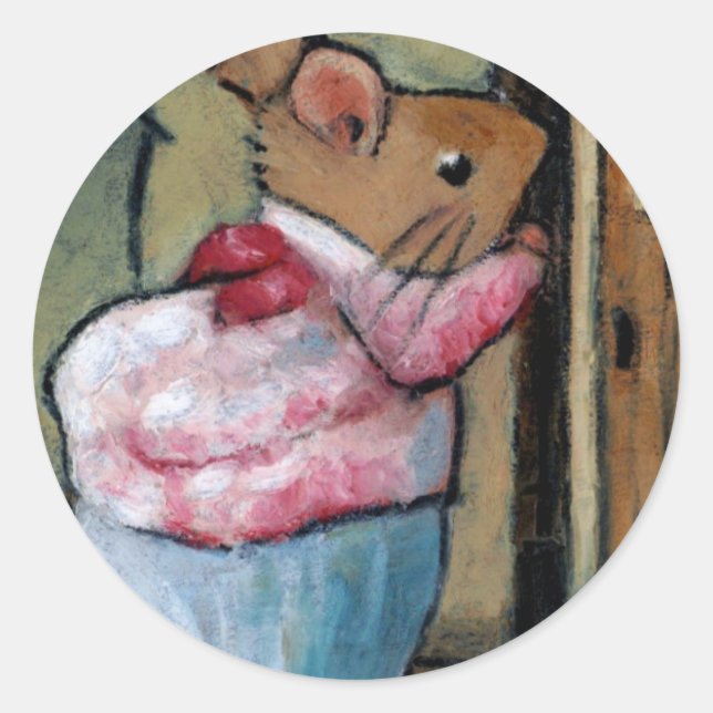 Adesivo Redondo TITTLEMOUSE (em Pastel de Óleo) Após B. Potter (Frente)