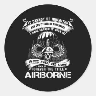 Adesivo Redondo Título "Airborne Army Ranger Vete"