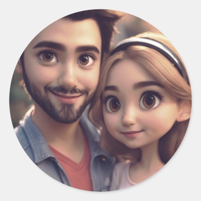 Adesivo Redondo Título: Custom Round Stickers - Personalize sua Ru (Frente)