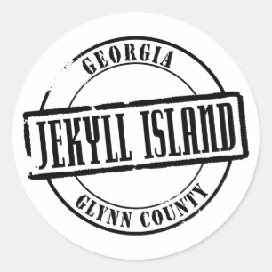 Adesivo Redondo Título da ilha de Jekyll