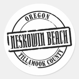 Adesivo Redondo Título da praia de Neskowin