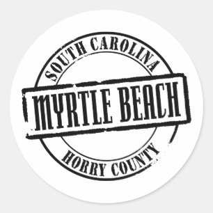 Adesivo Redondo Título de Myrtle Beach