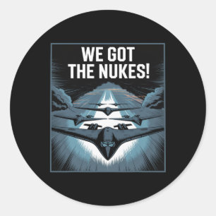 Adesivo Redondo Título Nós Temos As Armas Nucleares! EUA Aéreo Ata