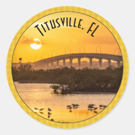 Adesivo Redondo Titusville, Flórida Sunset Viagem Fotografia