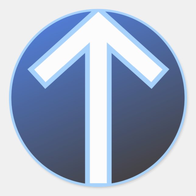 Adesivo Redondo Tiwaz Teiwaz Tyr Warrior Rune (Frente)