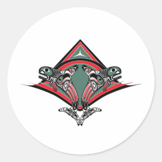 Adesivo Redondo Tlingit Killer Whale & Eagle