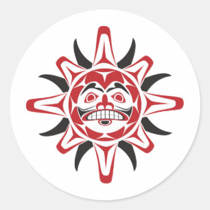 Adesivo Redondo Tlingit Sun