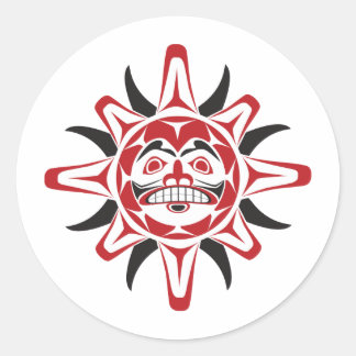 Adesivo Redondo Tlingit Sun