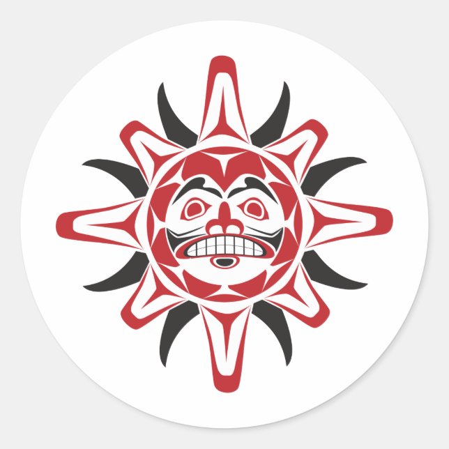 Adesivo Redondo Tlingit Sun