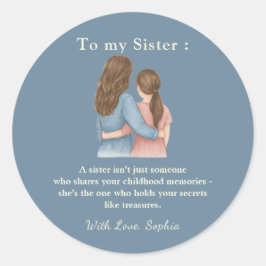 Adesivo Redondo To My Sister – Classic Round Photo Sticker