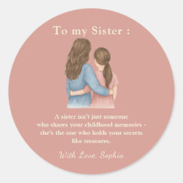 Adesivo Redondo To My Sister – Classic Round Photo Sticker