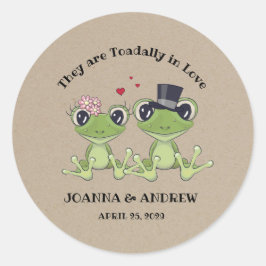 Adesivo Redondo ©Toadly in Love Rustic Sapo Casamento