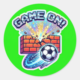 Adesivo Redondo Toca-Retro de Futebol Brick Smash Sparkle - 2026 J
