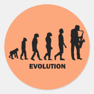 Adesivo Redondo tocador engraçado de saxofone