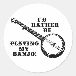 Adesivo Redondo Tocando Meu Banjo