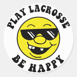 Adesivo Redondo Tocar Lacrosse Seja Feliz