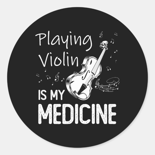 Adesivo Redondo Tocar Violino É Meu Violinista De Medicina (Frente)