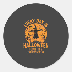 Adesivo Redondo Toda a Vida é um Espantalho de Halloween Feiticeir