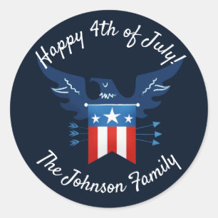 Adesivo Redondo Toda Águia Americana e Patriótico