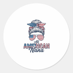 Adesivo Redondo Toda Avó Americana Design de Coque Desgrenhado Pat