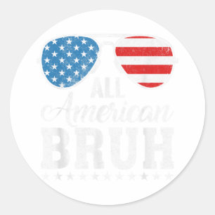 Adesivo Redondo Toda Família Bruh Matching Americana Patriótica 4º