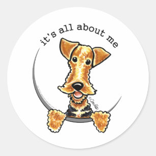 Adesivo Redondo Toda sobre Airedale Terrier