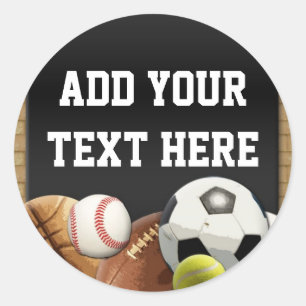 Adesivo Redondo Todas as Esportes Estrelas - Bolas Personalizadas