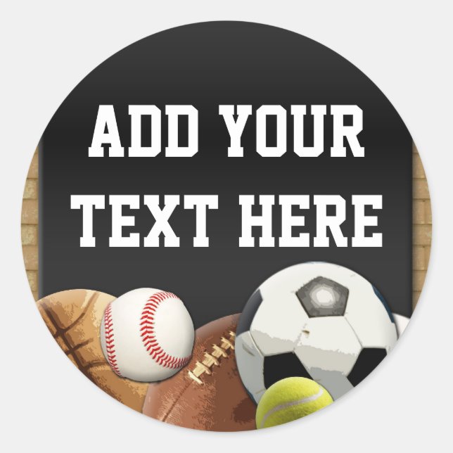 Adesivo Redondo Todas as Esportes Estrelas - Bolas Personalizadas (Frente)