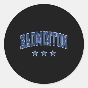 Adesivo Redondo Todas as Estrelas de Badminton Clic Retro Texto Un