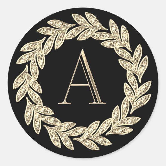 Adesivo Redondo TODAS AS INICIAIS A coroa monográfica sai de qualq (Frente)