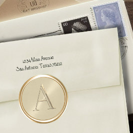 Adesivo Redondo TODAS AS INICIAIS Douradas Monograma do Champanhe