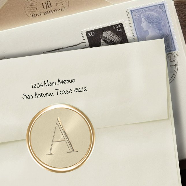 Adesivo Redondo TODAS AS INICIAIS Douradas Monograma do Champanhe (Criador carregado)