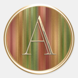 Adesivo Redondo TODAS AS INICIAIS Douradas Monograma em faixas de 