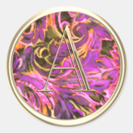 Adesivo Redondo TODAS AS INICIAIS Douradas Monograma - Máscara Ros