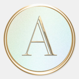 Adesivo Redondo TODAS AS INICIAIS Douradas Monograma no Arco-Íris