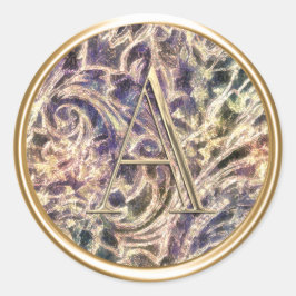 Adesivo Redondo TODAS AS INICIAIS Douradas Monograma no Padrão