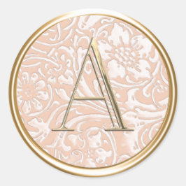 Adesivo Redondo TODAS AS INICIAIS Dourado Monograma no Padrão de P