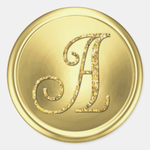 Adesivo Redondo TODAS AS INICIAIS Monograma Dourado 3