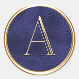 Adesivo Redondo TODAS AS INICIAIS Monograma Marinho Azul Clássico 
