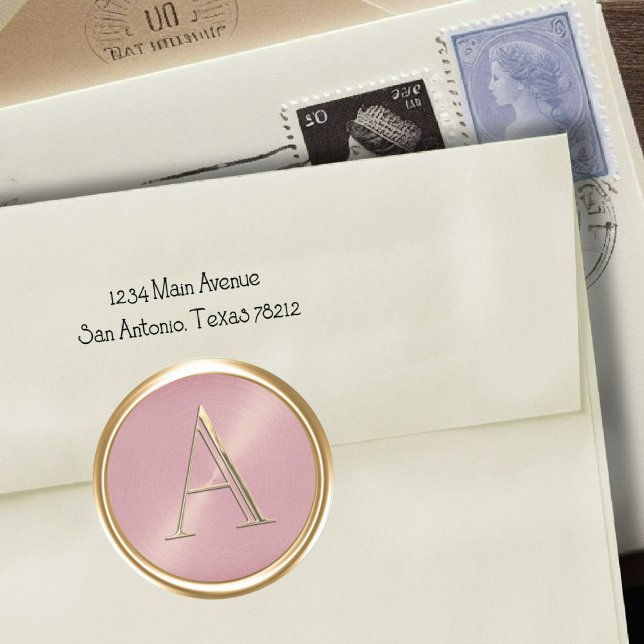 Adesivo Redondo TODAS AS INICIATIVAS Douradas Monograma a Rosa Ros (Criador carregado)