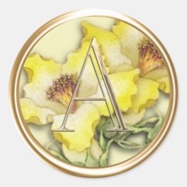 Adesivo Redondo TODAS AS INICIATIVAS Douradas Monograma Amarelo